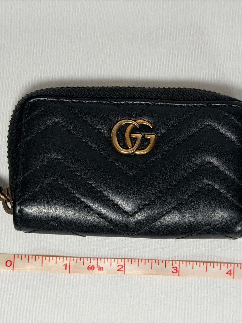 Authentic Gucci GG Leather Card Wallet Keychain - Picture 3 of 12